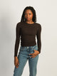 HARLOW ESSENTIAL LONG SLEEVE CREWNECK - CHOCOLATE
