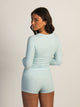 HARLOW HOLLY HENLEY DITSY LONG SLEEVE - LIGHT BLUE