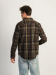 KOLBY CLASSIC PLAID BUTTON UP - BROWN